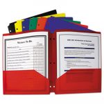Two-Pocket Heavyweight Poly Portfolio Folder, 3-Hole Punch, Letter, Assorted