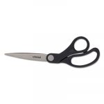 Stainless Steel Office Scissors, 8 1/2" Long, Bent Handle, Black