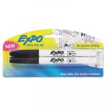 Low-Odor Dry-Erase Marker, Extra-Fine Needle Tip, Black, 2/Pack