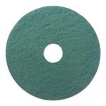 Heavy-Duty Scrubbing Floor Pads, 20" Diameter, Green, 5/Carton
