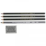 Scholar Graphite Pencil Set, 4B/2B/HB/2H, Kneaded Eraser