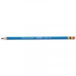 Col-Erase Pencil w/Eraser, Blue Lead/Barrel, Dozen