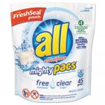 Mighty Pacs Free and Clear Super Concentrated Laundry Detergent, 45/Pack