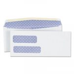 Double Window Business Envelope, #9, Cheese Blade Flap, Gummed Closure, 3.88 x 8.88, White, 500/Box