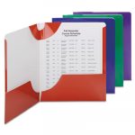 High Gloss Lockit Two-Pocket Folder, 11 x 8 1/2, Assorted, 8/Pack