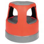 Scooter Stool, Round, 2-Step, 15", Step and Lock Wheels, 300 lb Capacity, Red
