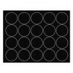 Interchangeable Magnetic Board Accessories, Circles, Black, 3/4", 20/Pack
