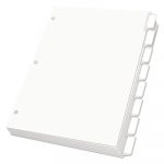 Custom Label Tab Dividers with Self-Adhesive Tab Labels, 8-Tab, 11 x 8.5, White, 5 Sets