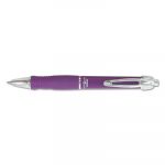 GR8 Retractable Gel Pen, Medium 0.7mm, Violet Ink, Violet/Silver Barrel, Dozen