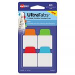 Ultra Tabs Repositionable Tabs, 1 x 1.5, Primary:Blue, Green, Orange, Red, 80/PK