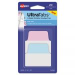 Ultra Tabs Repositionable Tabs, 2 x 1.75, Pastel: Blue, Pink, 20/PK