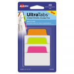 Ultra Tabs Repositionable Tabs, 2 x 1.5, Neon: Green, Orange, Pink, 48/PK