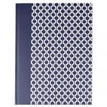 Casebound Hardcover Notebook, Wide/Legal Rule, Blue/Hex Pattern, 10.25 x 7.68, 150 Pages
