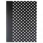 Casebound Hardcover Notebook, Wide/Legal Rule, Black/White Dots, 10.25 x 7.68, 150 Pages