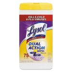 Dual Action Disinfecting Wipes, Citrus, 7 x 8, 75/Canister, 6/Carton