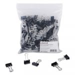 Binder Clips in Zip-Seal Bag, Small, Black/Silver, 144/Pack
