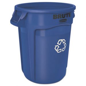 Brute Recycling Container, Round, 32 gal, Blue