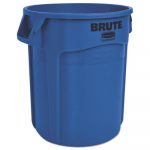 Round Brute Container, Plastic, 20 gal, Blue