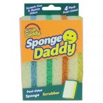 Sponge Daddy Dual-Sided Sponge, 3 3/8 x 5.563 x 2 5/8, Assorted, 4/Pack