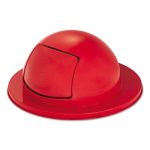 Towne Series Dome Top Waste Receptacle Lids, 25" dia, Red, Steel