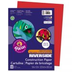Riverside Construction Paper, 76lb, 9 x 12, Holiday Red, 50/Pack