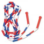 Segmented Plastic Jump Rope, 16ft, Red/Blue/White