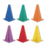 Indoor/Outdoor Flexible Cone Set, Vinyl, Assorted Colors, 6/Set