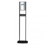 Elite LTX Floor Stand Dispenser Station, 1200 mL, 15.25" x 9.86" x 58.1", Chrome/Black