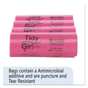 Feminine Hygiene Sanitary Disposal Bags, 4" x 10", Natural, 600/Carton