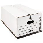 Economy Storage Box w/Tie Closure, Legal, Fiberboard, White, 12/Carton