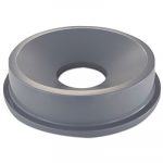 Round Brute Funnel Top Receptacle, 22 3/8 x 5, Gray