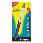 VBall RT Liquid Ink Retractable Roller Ball Pen, 0.5mm, Blue Ink, Blue/White Barrel