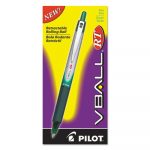 VBall RT Liquid Ink Retractable Roller Ball Pen, 0.7mm, Green Ink, Green/White Barrel