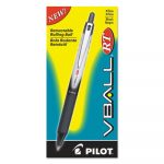 VBall RT Liquid Ink Retractable Roller Ball Pen, 0.5mm, Black Ink, Black/White Barrel
