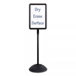 Double Sided Sign, Magnetic/Dry Erase Steel, 18 x 18, White, Black Frame