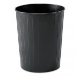 Round Wastebasket, Steel, 23.5qt, Black