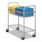 Wire Mail Cart, 600-lb Cap, 18-3/4w x 39d x 38-1/2h, Metallic Gray