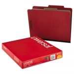 Four-, Six- and Eight-Section Classification Folders, 1 Divider, Letter Size, Red, 10/Box