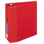Heavy-Duty Non-View Binder with DuraHinge and Locking One Touch EZD Rings, 3 Rings, 5" Capacity, 11 x 8.5, Red