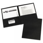 Two-Pocket Folder, 40-Sheet Capacity, Black, 25/Box