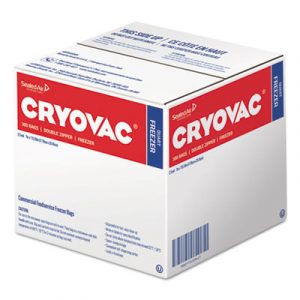 Cryovac One Quart Freezer Bag Dual Zipper, 1 qt, 2.5 mil, 7" x 7.94", Clear, 300/Carton