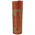 Preformed Tubular Coin Wrappers, Quarters, $10, 1000 Wrappers/Carton