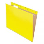 Colored Hanging Folders, Letter Size, 1/5-Cut Tab, Yellow, 25/Box
