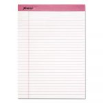 Pink Writing Pads, Wide/Legal Rule, 8.5 x 11, White, 50 Sheets, 6/Pack