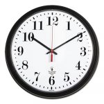 Black Quartz CONTRACT Clock, 13.75" Overall Diameter, Black Case, 1 AA (sold separately)
