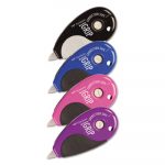 MONO Grip Top-Action Correction Tape, Black/Blue/Pink/Purple, 1/5" x 394", 4/Pk