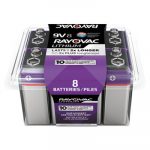 Lithium Batteries, 9V, 8/Pack