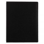 Duraflex Poly Notebook, 1 Subject, Medium/College Rule, Black Cover, 11 x 8.5, 80 Pages