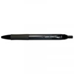 Orbitz Retractable Ballpoint Pen, 1.6mm, Black Ink, Gray/Black Barrel, Dozen