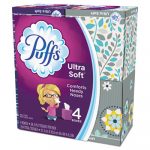 Ultra Soft Facial Tissue, 2-Ply, White, 56 Sheets/Box, 4/Pack